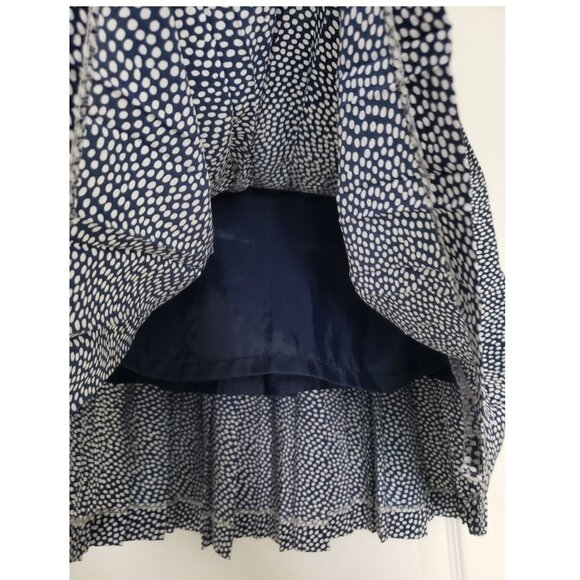 Vintage Stylist Pleated Navy and White Polka dot skirt with pockets - Picture 7 of 11